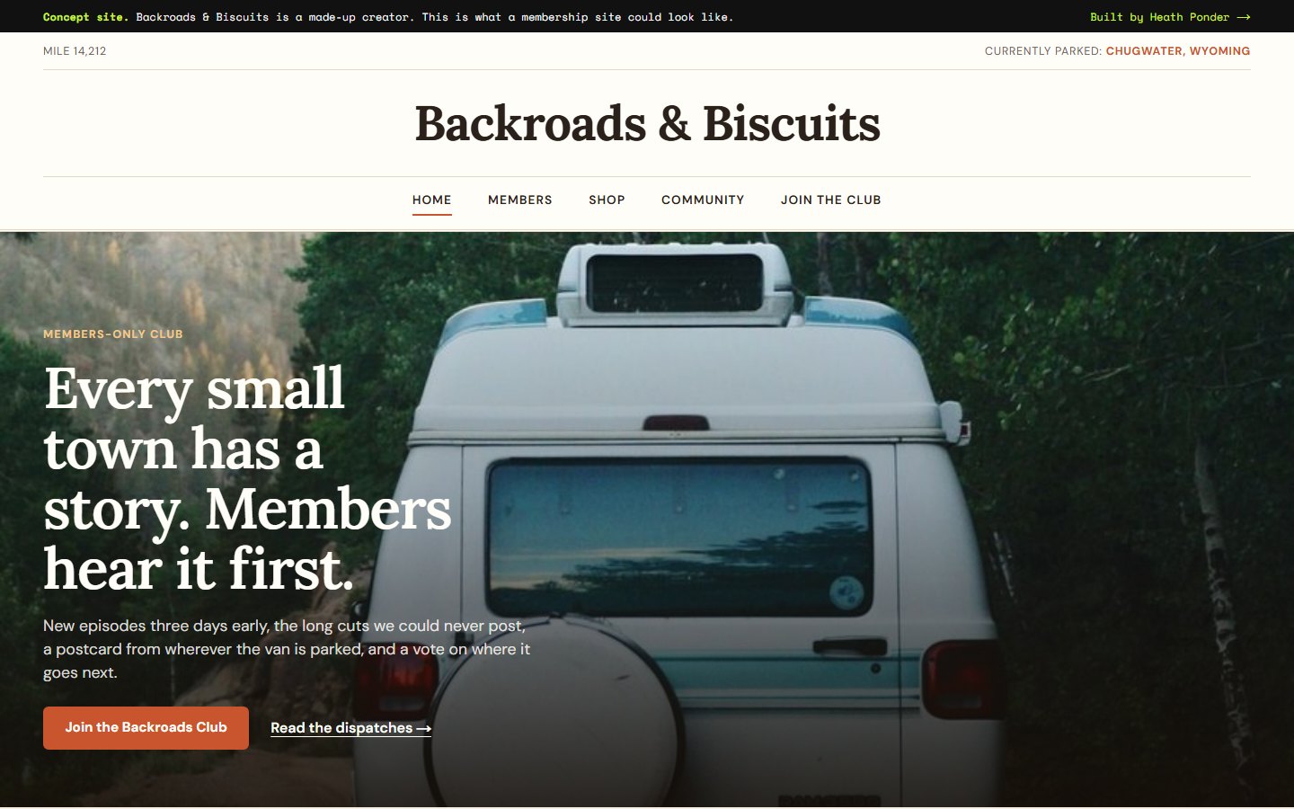 Screenshot of Backroads & Biscuits