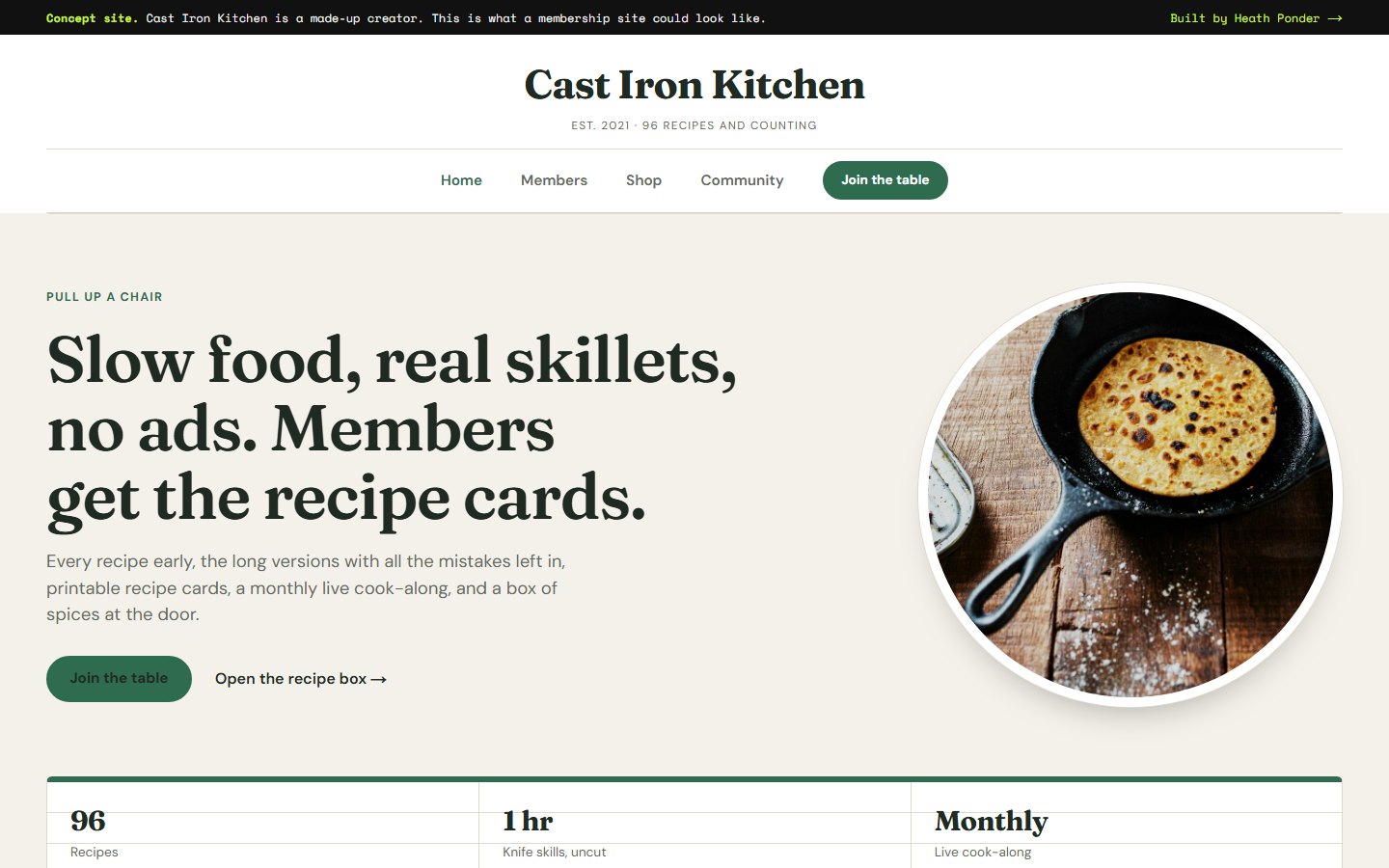 Screenshot of Cast Iron Kitchen