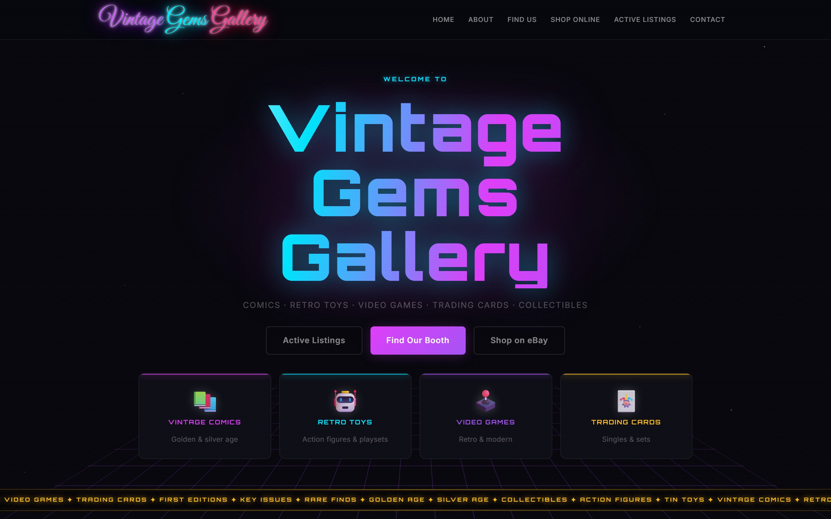 Screenshot of Vintage Gems Gallery